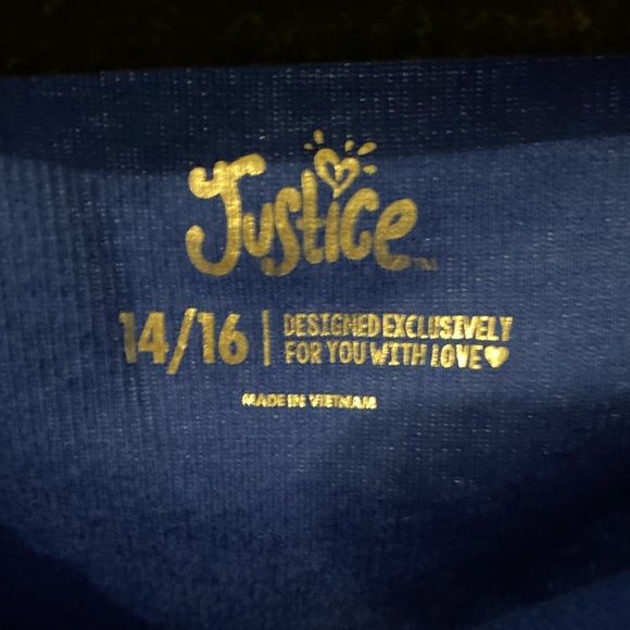 ✨💕JUSTICE💕✨ Blue Tee - Picture 3 of 3